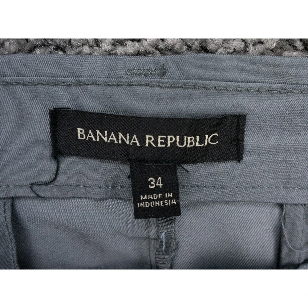 Banana Republic Shorts Mens 34 Inseam 9 Gray Stretch Chino Casual Preppy Golf
